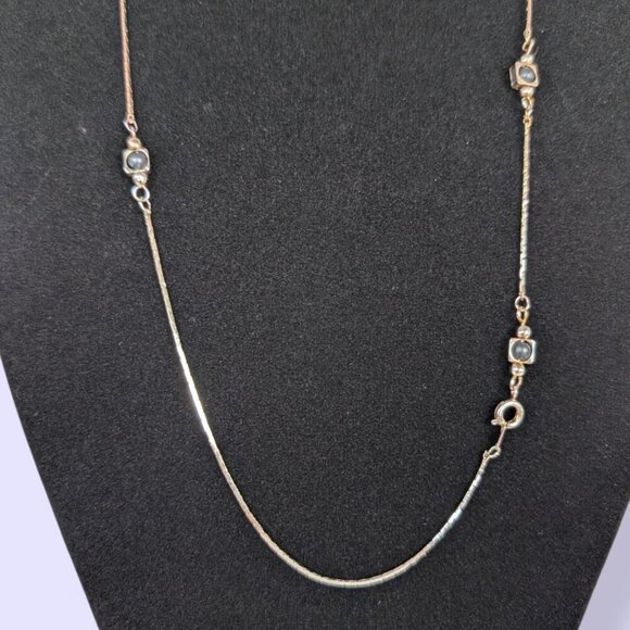 (2/$20) Vintage Black Ball Accented Chain Necklace - Picture 5 of 6